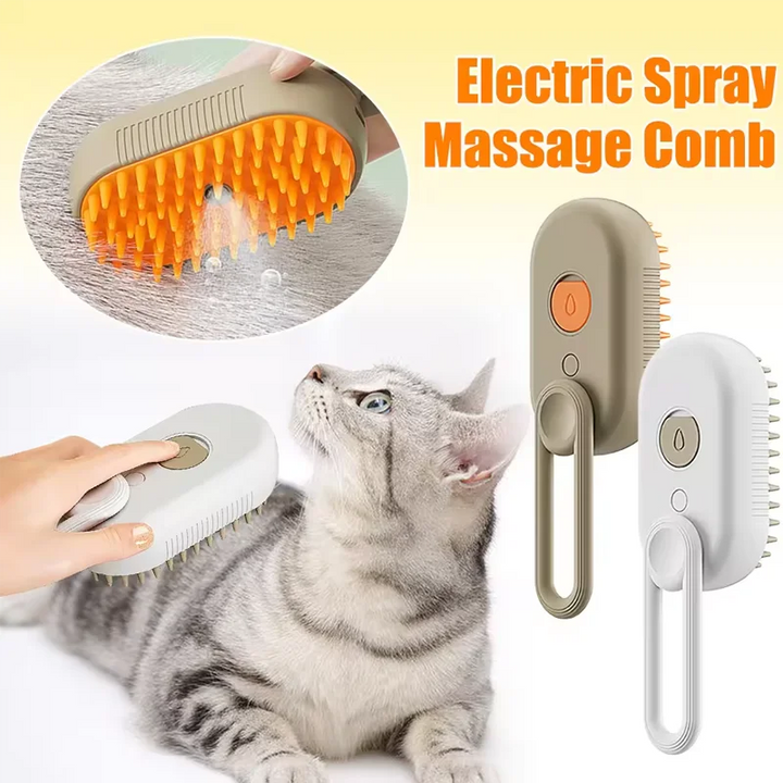 Revolucionária Escova a vapor 3-1 para cães e gatos Limpeza Eficiente, Banho Relaxante e Penteado Perfeito! Descubra a Inovação em Cuidados com Animais de Estimação com Nossa Escova de Limpeza a Vapor para Gatos e Cães