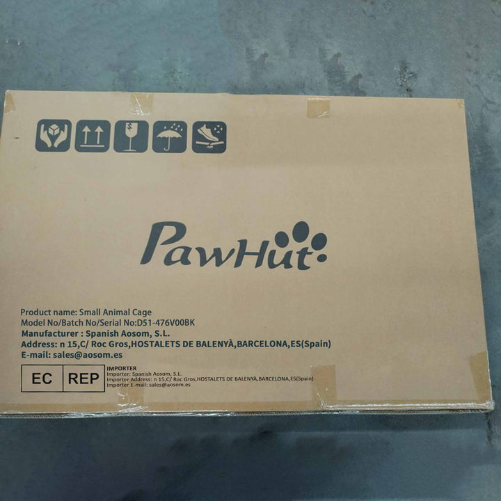 Gaiola para Animais Pequenos de 4 Níveis Gaiola para Roedores com Rodas Rampas Tigela Garrafa de Água e Bandeja Removível Recinto para Coelhos Chinchilas Furões 69x44x120 cm Preto