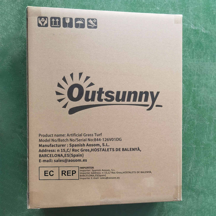 Relva Artificial de 10 Peças Estrado de Relva Sintética 30x30 cm Altura 20 mm Resistente aos Raios UV Relva Artificial para Jardim Pátio e Varanda Verde Escuro