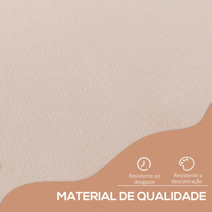 Toldo Manual Retrátil 200x150 cm com Manivela de Alumínio Ângulo Ajustável Proteção Solar para Varanda Jardim Pátio Bege