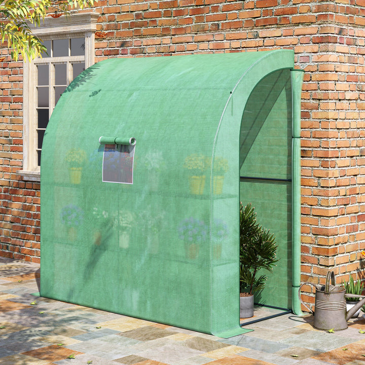 Estufa Pequena Estufa de Exterior com Janelas Prateleiras de 3 Níveis e Estrutura de Aço Estufa para Cultivo de Plantas Flores 200x100x215 cm Verde