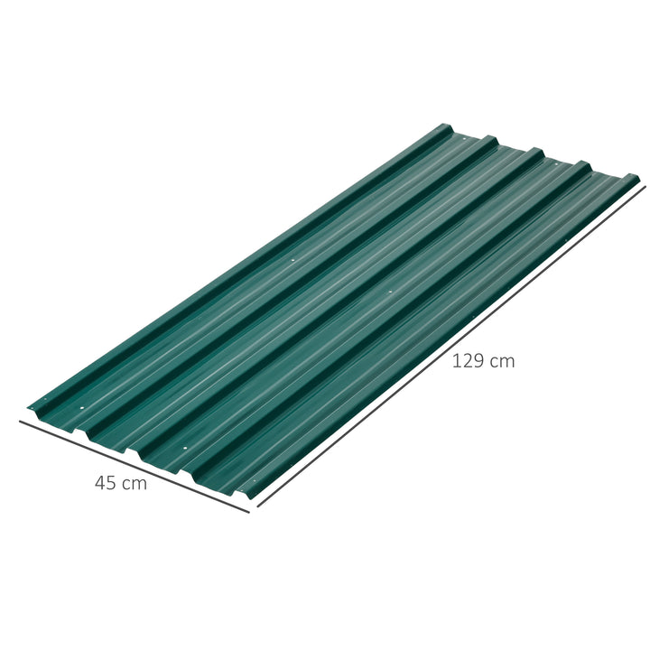 Conjunto de 12 Painéis para Teto de Aço Galvanizado Chapas Perfiladas de Teto 7m² para Abrigo de Ferramentas Abrigo Exterior 129x45cm Verde