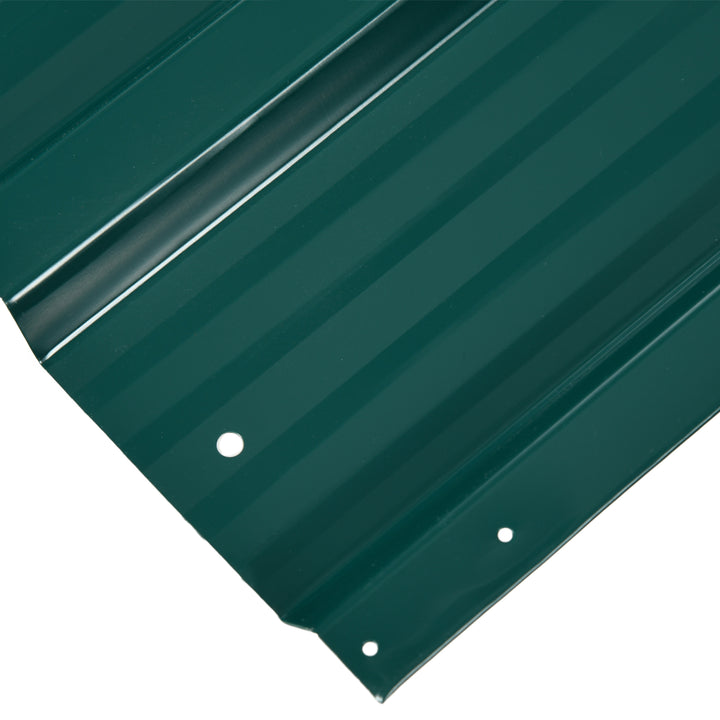Conjunto de 12 Painéis para Teto de Aço Galvanizado Chapas Perfiladas de Teto 7m² para Abrigo de Ferramentas Abrigo Exterior 129x45cm Verde