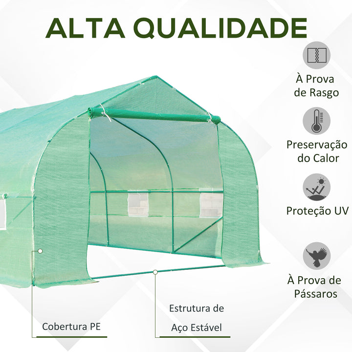 Estufa de Jardim ou Terraço para Cultivo de Plantas e Sementes – Cor verde -600x300x200cm