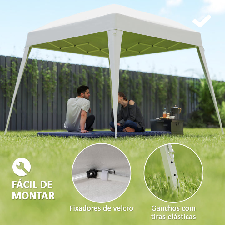 Toldo de Tenda de Substituição 3x3m Teto de Reposição para Tenda Dobrável de Jardim em Tecido Oxford com Proteção UPF 50+ Impermeável Fechos de Velcro e Ganchos Elásticos Branco