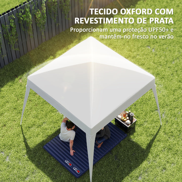 Toldo de Tenda de Substituição 3x3m Teto de Reposição para Tenda Dobrável de Jardim em Tecido Oxford com Proteção UPF 50+ Impermeável Fechos de Velcro e Ganchos Elásticos Branco