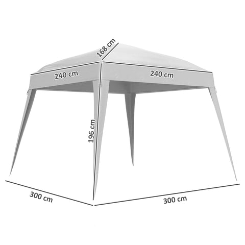 Toldo de Tenda de Substituição 3x3m Teto de Reposição para Tenda Dobrável de Jardim em Tecido Oxford com Proteção UPF 50+ Impermeável Fechos de Velcro e Ganchos Elásticos Branco