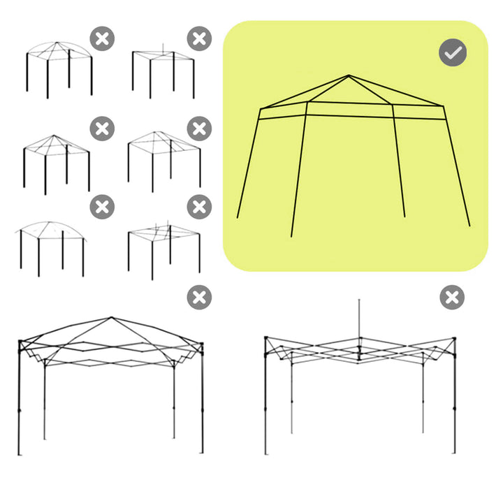 Toldo de Tenda de Substituição 3x3m Teto de Reposição para Tenda Dobrável de Jardim em Tecido Oxford com Proteção UPF 50+ Impermeável Fechos de Velcro e Ganchos Elásticos Branco