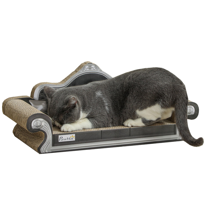 Sofá Arranhador para Gatos Arranhador para Gatos em Forma de Sofá com Erva para Gatos para Interior 56,5x24x26 cm Marrom