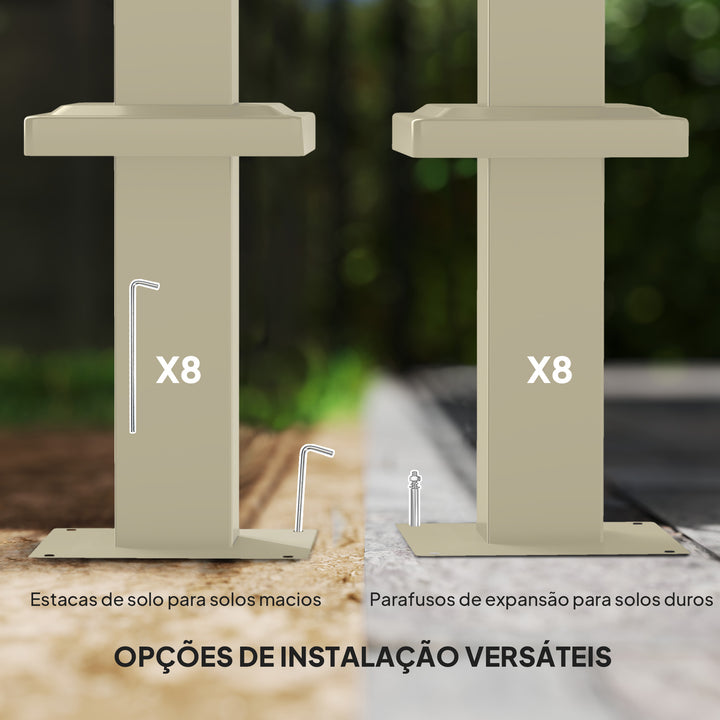 Pérgola com Telhado Retrátil Pérgola de 3x3 m Pérgola de Parede ou Independente com Fecho Magnético Proteção UV30+ Pérgola para Jardim Terraço Exterior Cáqui
