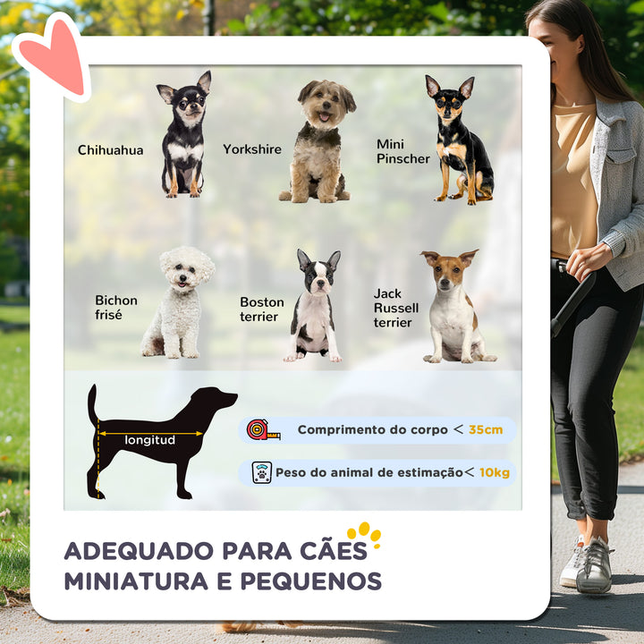 Carrito Dobrável Animais de Estimação para Cão e Gato Carrito Rodas 360º - Cor Castanho Café - 75x45x97 cm