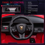 Carro Elétrico Lamborghini SIAN 12V para Crianças acima de 3 Anos com Controle Remoto Abertura da Porta Música MP3 USB e Faróis 108x62x40cm Vermelho