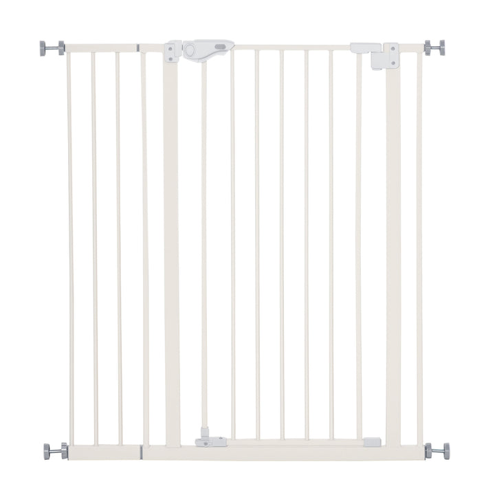 Barreira de Segurança para Portas e Escadas Barreira para Animais de Estimação com Fechadura Automática Extensível 17,5cm Metal 92-102x104,1cm Branco