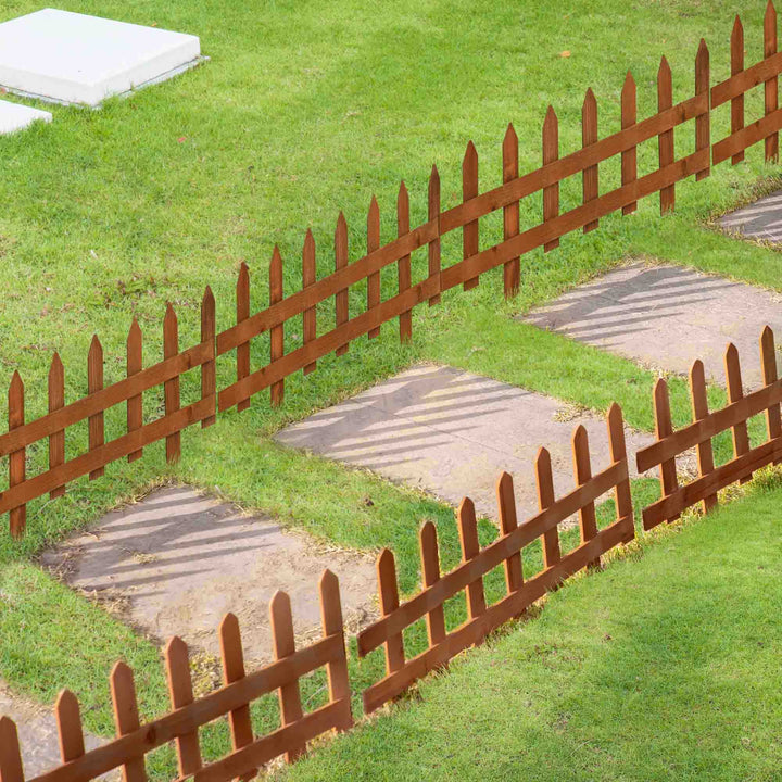 Cercas de Madeira para Jardim com 12 Painéis 50x34 cm Cercas Decorativas para Exterior com Pontas em Bico Resistentes e Fáceis de Instalar para Horta Pátio Terraço Madeira