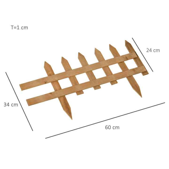 Cercas de Madeira para Jardim com 12 Painéis 50x34 cm Cercas Decorativas para Exterior com Pontas em Bico Resistentes e Fáceis de Instalar para Horta Pátio Terraço Madeira