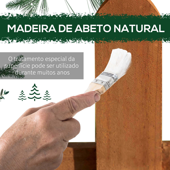 Cercas de Madeira para Jardim com 12 Painéis 50x34 cm Cercas Decorativas para Exterior com Pontas em Bico Resistentes e Fáceis de Instalar para Horta Pátio Terraço Madeira