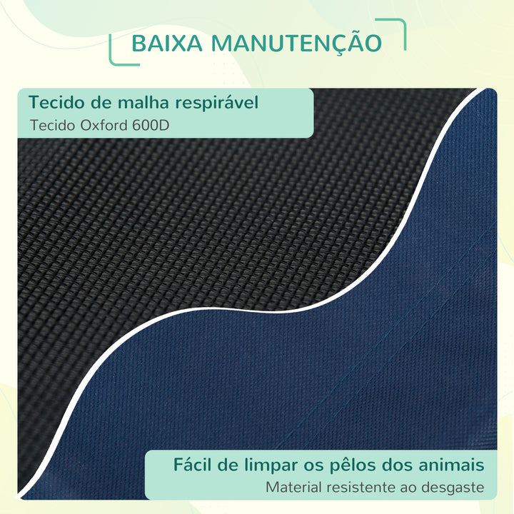 Cama para Animais de estimação tipo Cão ou Gato para Exterior Varanda e Jardim - Azul e Preto - 76 x 61 x 18 cm