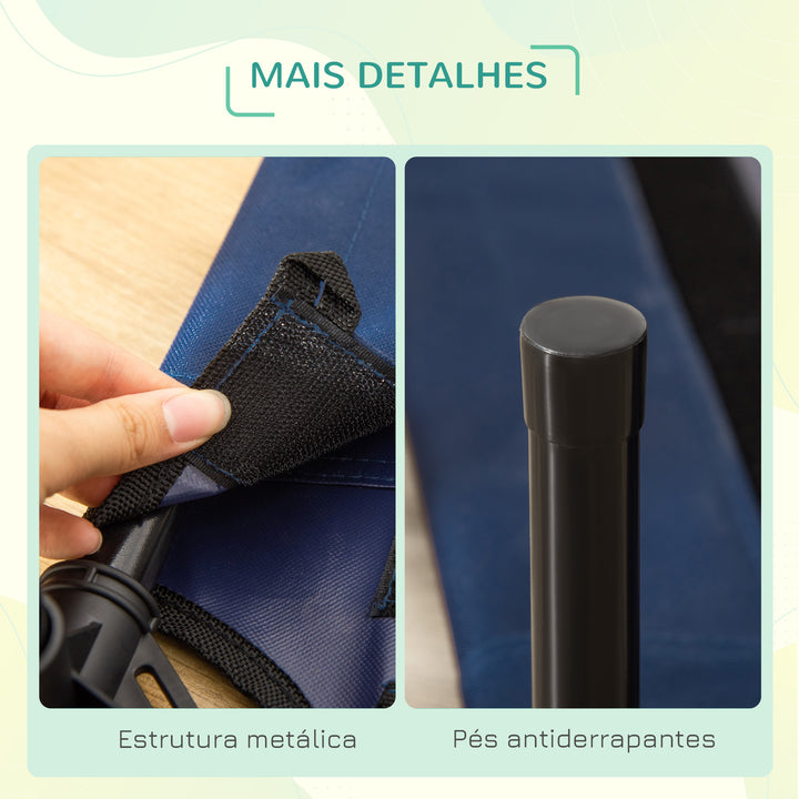 Cama para Animais de estimação tipo Cão ou Gato para Exterior Varanda e Jardim - Azul e Preto - 76 x 61 x 18 cm