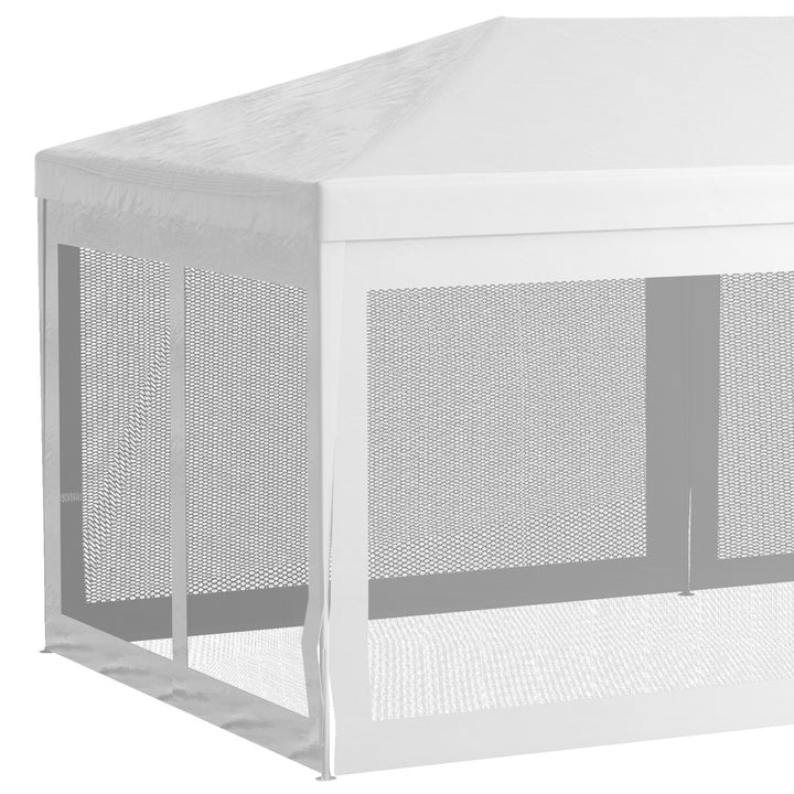 Tenda para Festas 6x3 m Tenda Desmontável Exterior com 6 Mosquiteiros Laterais 2 Portas com Fecho de Correr para Terraço Jardim Branco