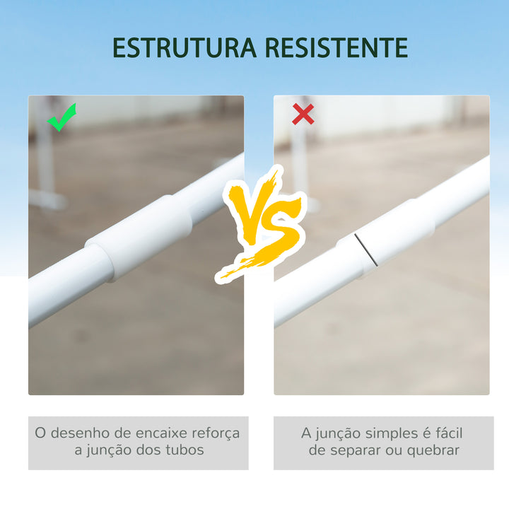 Tenda para Festas 6x3 m Tenda Desmontável Exterior com 6 Mosquiteiros Laterais 2 Portas com Fecho de Correr para Terraço Jardim Branco