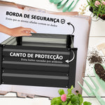 Conjunto de 2 Caixas de Plantio de Exterior em Aço Caixas de Cultivo Retangulares de Plantas e Flores para Pátio e Jardim 100x60x30 cm Cinza Escuro