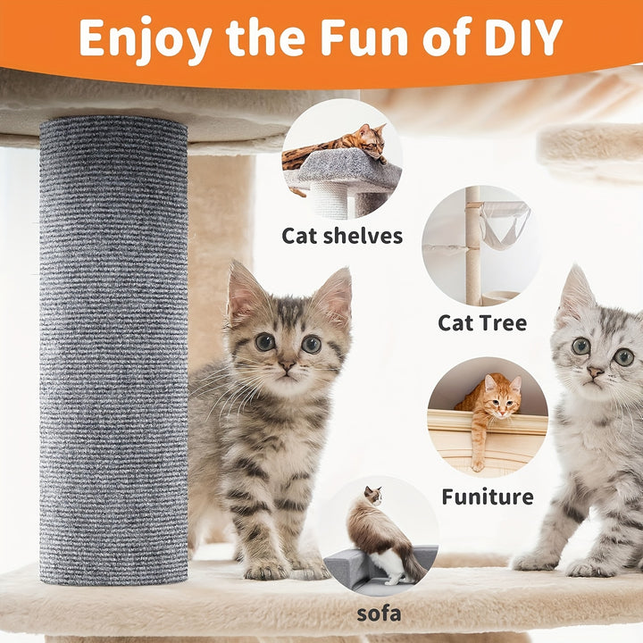Furniture Protector for Cats That Can Be Trimmed, Featuring a Self-Adhesive Scratching Mat to Safeguard Couches, Doors, And Cat Tree Shelves from Claws (Grey, 78.7 X 15.8).