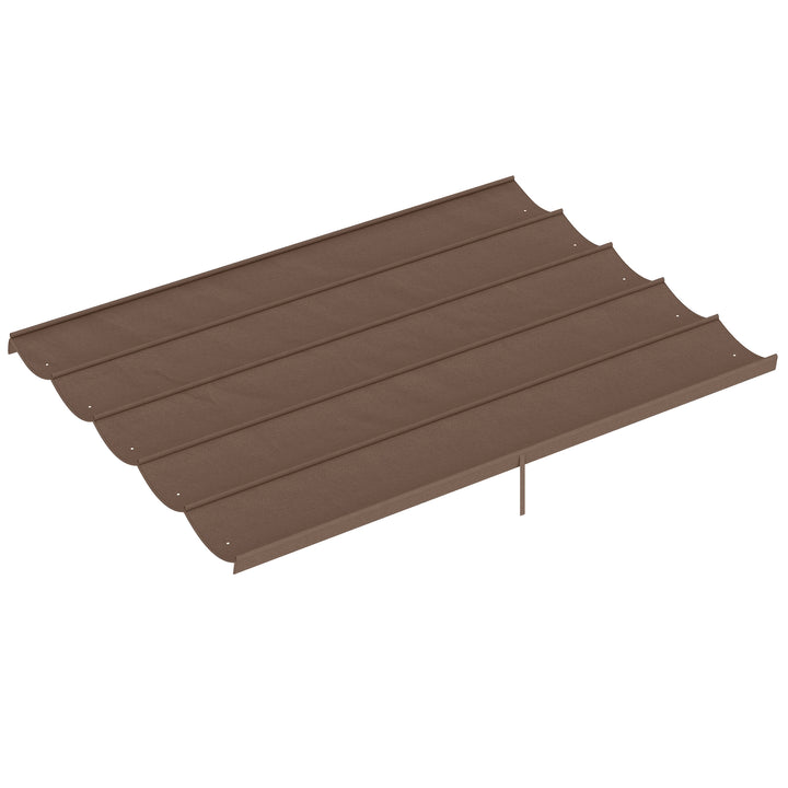 Cobertura para Pérgola 3,5x2,5 m Teto de Substituição Retrátil para Pérgola com 10 Orifícios de Drenagem Café