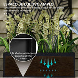 Biombo de Exterior com Floreira de Metal Floreira de Parede ou Independente para Cultivos de Plantas Flores para Jardim Varanda 61x23x113 cm Preto