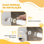 Barreira de Segurança para Cães Extensível 76-102 cm Barreira para Animais de Estimação Barreira para Cães com 2 Extensões Duplo Bloqueio para Escada Porta Branco