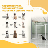 Barreira de Segurança para Cães Extensível 76-102 cm Barreira para Animais de Estimação Barreira para Cães com 2 Extensões Duplo Bloqueio para Escada Porta Branco