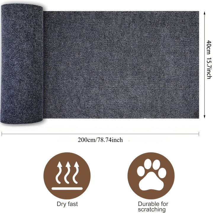 Furniture Protector for Cats That Can Be Trimmed, Featuring a Self-Adhesive Scratching Mat to Safeguard Couches, Doors, And Cat Tree Shelves from Claws (Grey, 78.7 X 15.8).