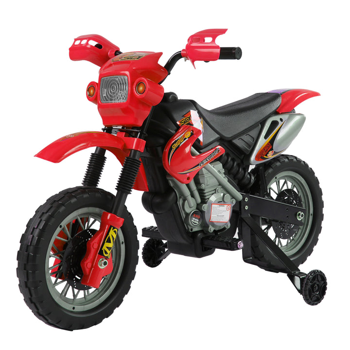 Mota Elétrica para Crianças Mota Elétrica Infantil Bateria 6V para Crianças acima de 3 Anos com Rodas de Apoio 102x53x66 cm Vermelho e Preto