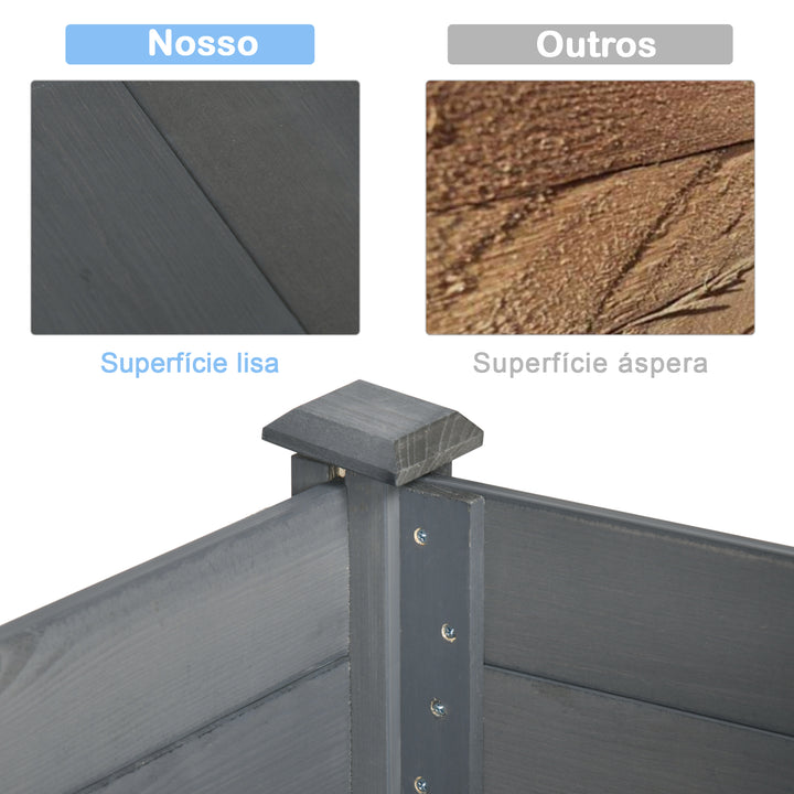 Horta Elevada de Madeira 122,5x56,5x76 cm Mesa de Cultivo com Tecido não Tecido e 4 Orifícios de Drenagem para Cultivo de Plantas e Flores Madeira