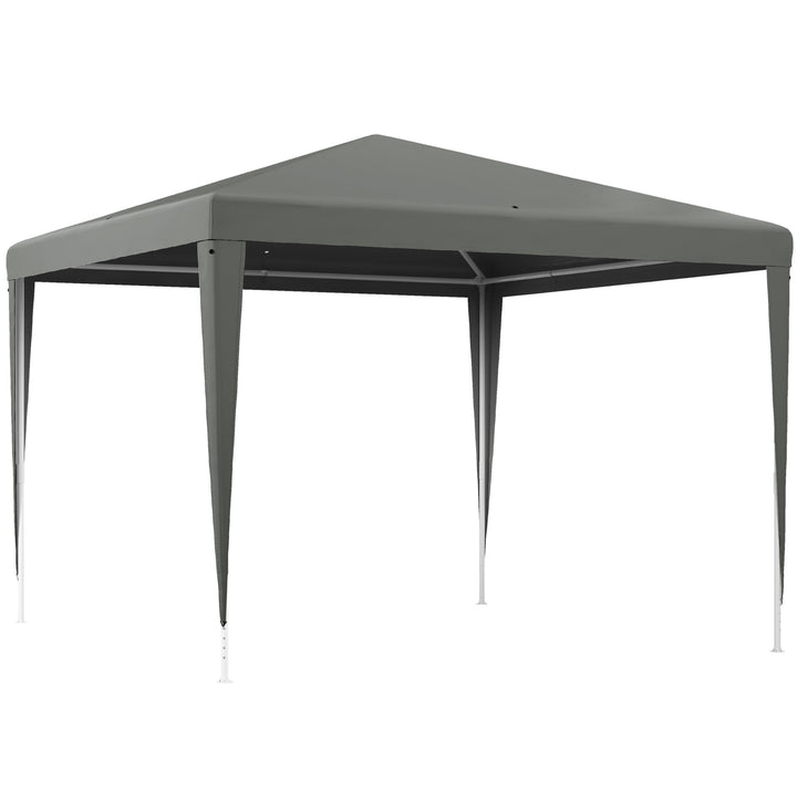 Tenda Desmontável 3x3 m Tendade Jardim com 4 Orifícios de Drenagem e Estrutura de Aço Anti-UV para Terraço Pátio ou Exterior Cinzento