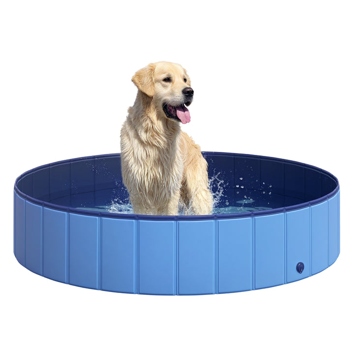 Banheira dobrável para cães piscina para animais de estimação PVC antiderrapante resistente ao desgaste Adequado para interior e exterior Ø140x30cm azul