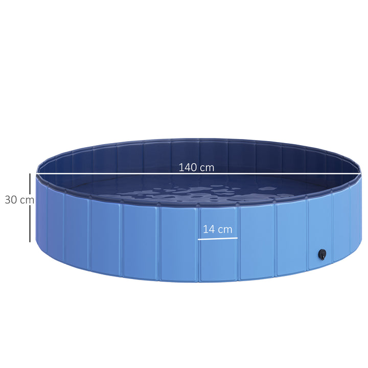 Banheira dobrável para cães piscina para animais de estimação PVC antiderrapante resistente ao desgaste Adequado para interior e exterior Ø140x30cm azul