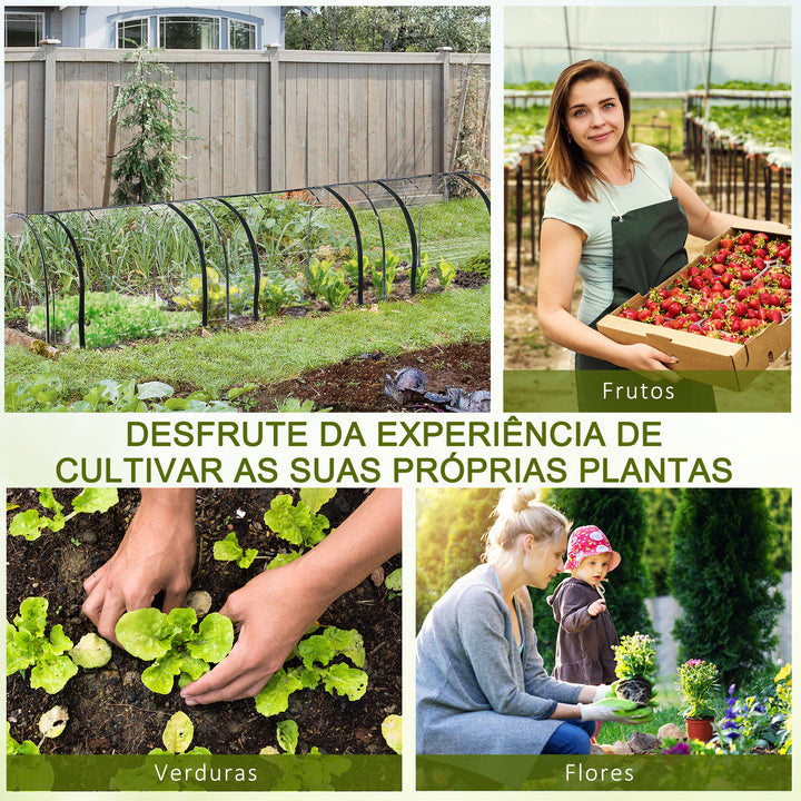 Estufa para Jardim, Terraço Cultivo de Plantas Estufa de Jardim Caseiro, tipo Túnel, Moldura de Aço e PVC 350x100x80 cm