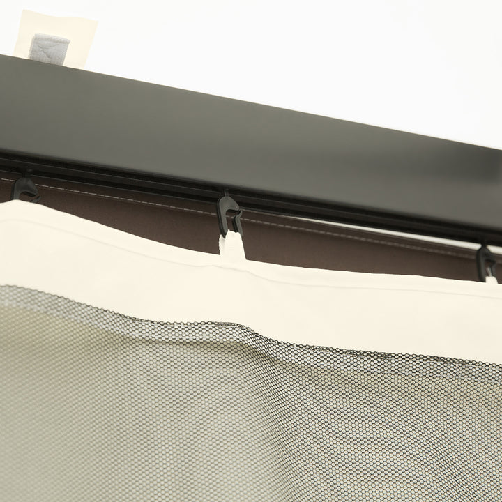 4 Painéis Laterais 352x207 cm para Tenda de Jardim Mosquiteira para Gazebo Gazebo com Zíperes e Anéis Preto