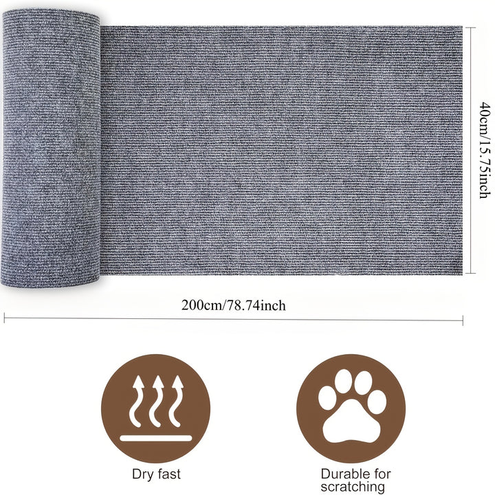 Furniture Protector for Cats That Can Be Trimmed, Featuring a Self-Adhesive Scratching Mat to Safeguard Couches, Doors, And Cat Tree Shelves from Claws (Grey, 78.7 X 15.8).