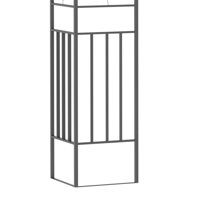 Pérgola de Jardim 3x3 m com Teto Duplo Estrutura de Aço 8 Orifícios de Drenagem Resistente à Água Pérgola para Exterior Pátio Cinzento