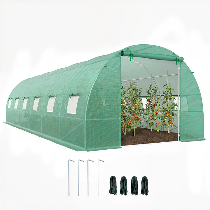 Estufa para Terraço ou Jardim - Cor Verde - Aço Polietileno - 8x3x2 m