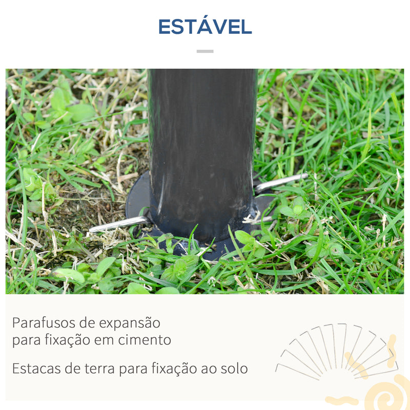 Pérgola de Jardim 3x6m Pérgola de Exterior com Teto Duplo 6 Telas Mosquiteiras com Zíper e Estrutura de Metal para Festas Eventos Pátio Cinza Escuro