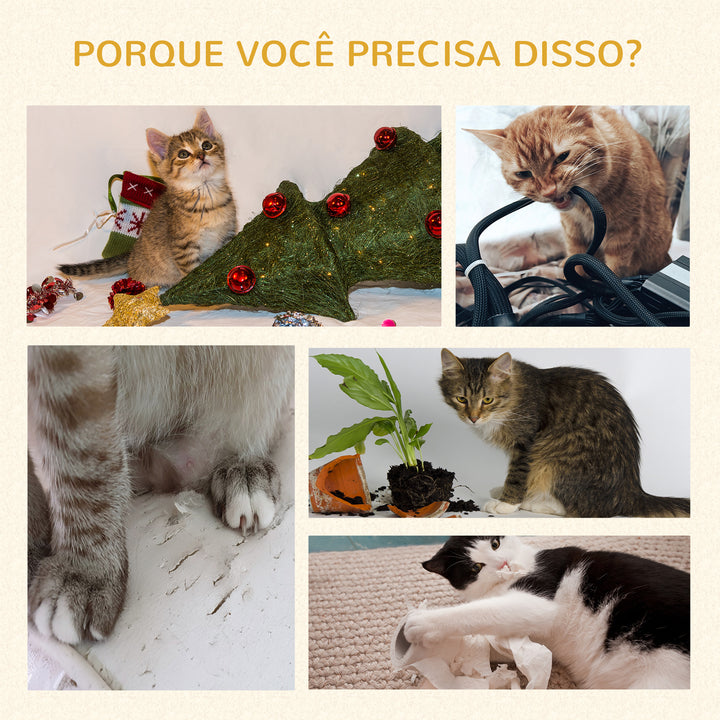 Árvore para Gatos do Chão ao Teto 37x21x202-242 cm Torre Arranhador para Gatos com Altura Ajustável 4 Plataformas de Relva Artificial Folhas Artificiais e Poste de Juta Verde