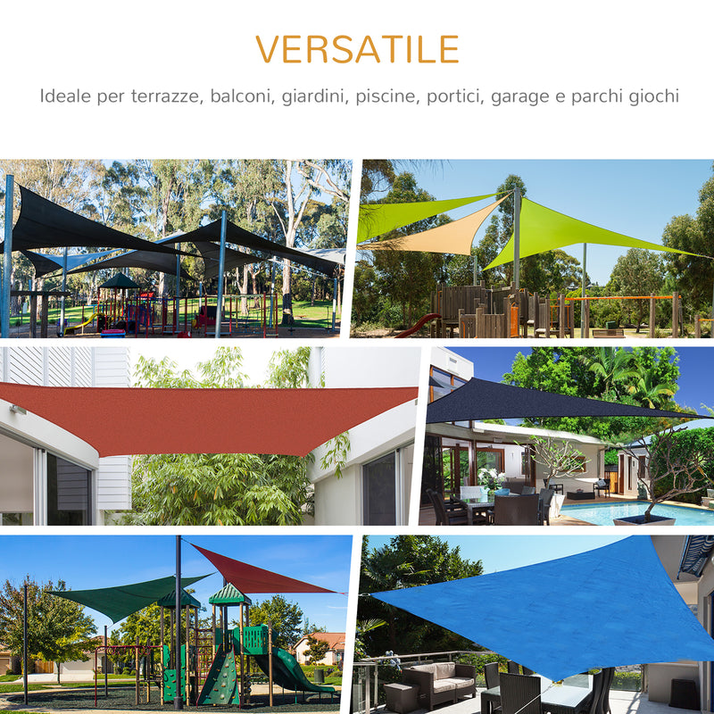 Vela de Sombra Quadrado 3x3 m Toldo Vela de Poliéster com Proteção UV Aneis em Forma de D e Cordas para Jardim Pátio Piscina Areia