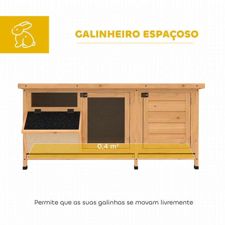 Coelheira de Madeira Gaiola para Coelhos com Telhado Asfáltico Rebatível Portas com Fecho Bandejas Removíveis e Comedouro Coelheira para Exterior 112x50x54 cm Madeira