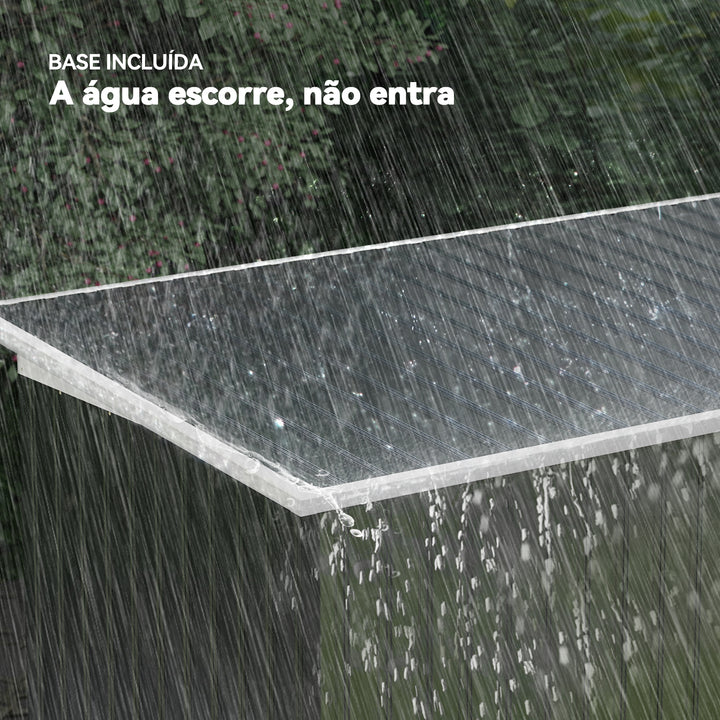 Abrigo de Jardim 280x130x172cm Abrigo de Exterior de Aço Galvanizado com Porta Corredeira e Ventilações para Armazenamento de Ferramentas Cinza Escuro