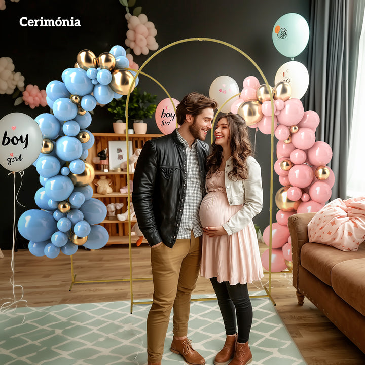 Conjunto de 3 Arcos de Jardim para Rosas em Metal Arcos de Casamento de 220/200/180 cm com Revestimento em Pó Resistente às Intempéries para Plantas Trepadeiras Decoração de Pátio e Terraço Dourado