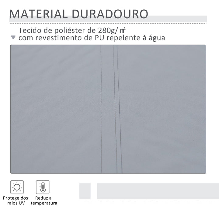 Toldo Manual Retrátil com Manivela 295x245cm Toldo Enrolável Alumínio com Proteção Solar para Janela Portas Balcão Terraço Exterior Cinza