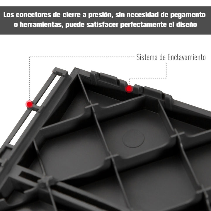 Pisos para áreas externas 30x30 Pacote de 9 peças Cobre 0,81 m² Preto