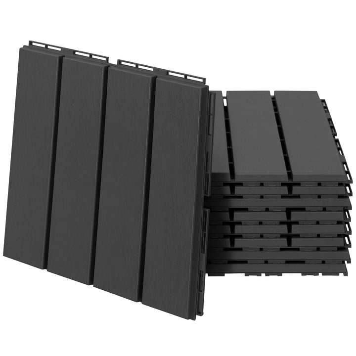 Pisos para áreas externas 30x30 Pacote de 9 peças Cobre 0,81 m² Preto
